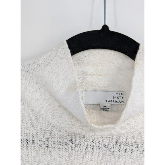 Ten Sixty Sherman Pointelle Mock Neck Sweater Top size XL - Picture 8 of 8